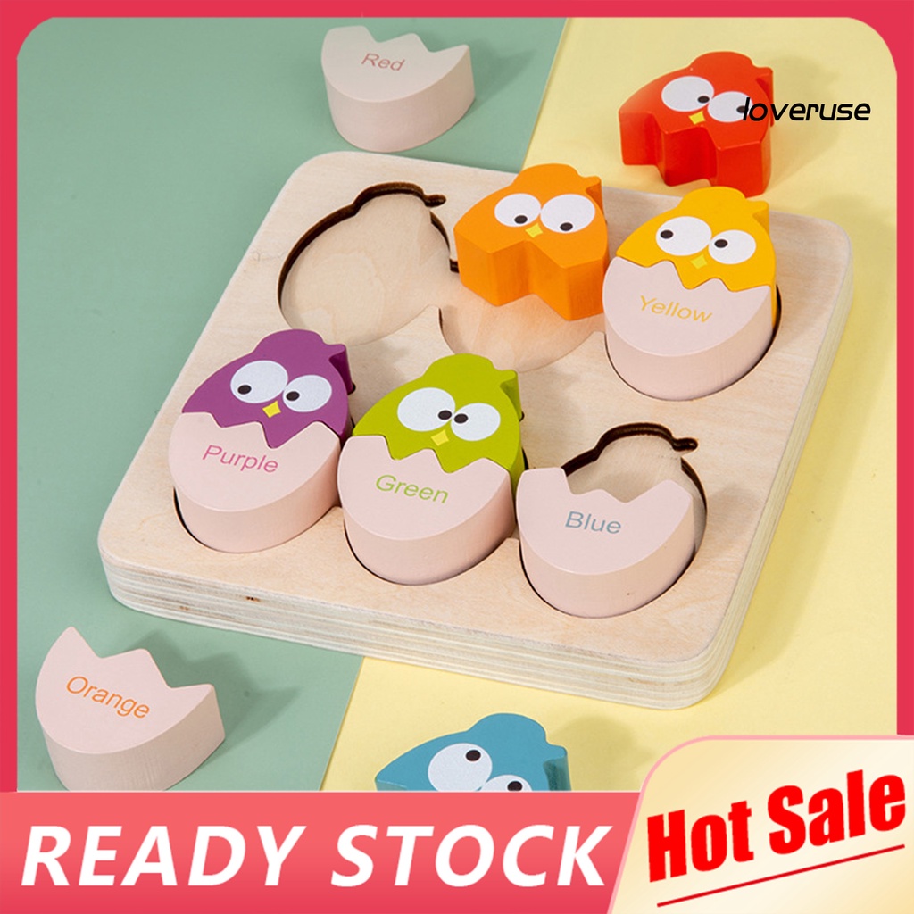 1 Bộ Đồ Chơi Khối Gỗ Nhận Biết Khả Năng Nhận Diện Bằng Tay Mắt Cá Chân Thiết Kế Hình Gà Màu Sắc Dành Cho Trẻ Mẫu