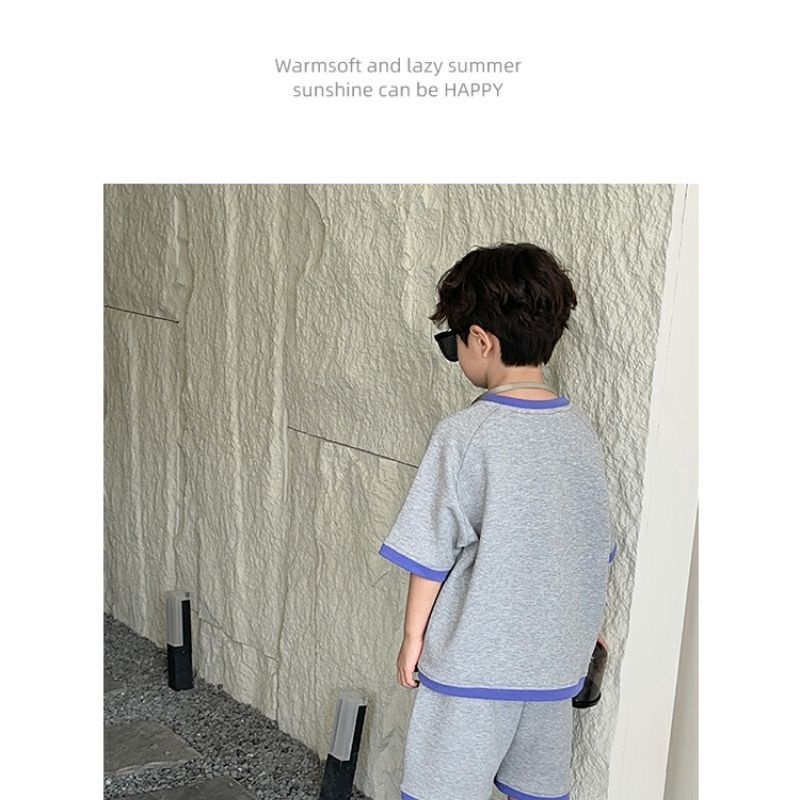 Áo Thun Tay Ngắn Dáng Rộng Và Quần Short Thời Trang Mùa Hè Hàng Mới Dành Cho Bé Trai Gái
