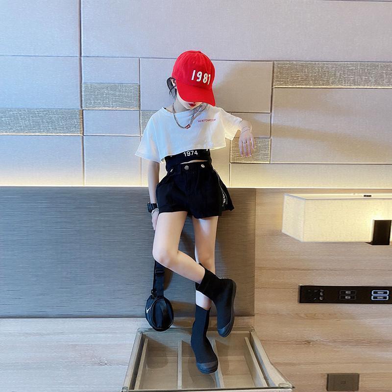 Bộ đồ bé gái 15-45kg Bộ đồ ba mảnh thời trang phong cách nước ngoài mỏng vừa và lớn cho trẻ em