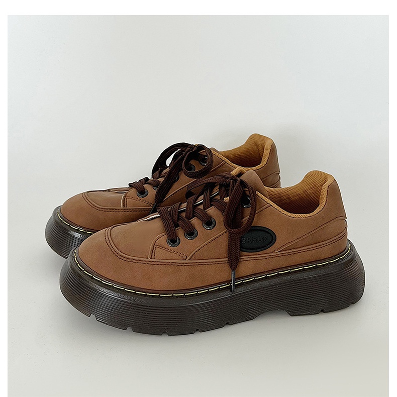 Giày Da Đế Dày Phong Cách Anh Quốc Thời Trang Cho Nữ