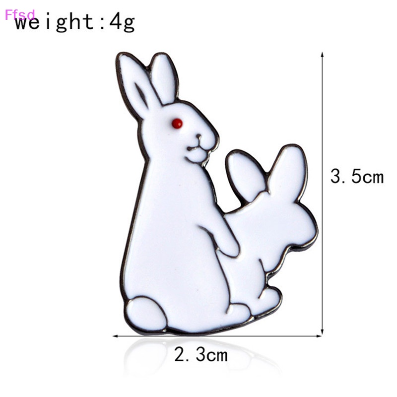 {Ffsd} Trâm Cài Áo Hình Hai Chú Thỏ Trắng Dễ Thương Làm Quà Tặng Quần Áo Jean Cho Nữ