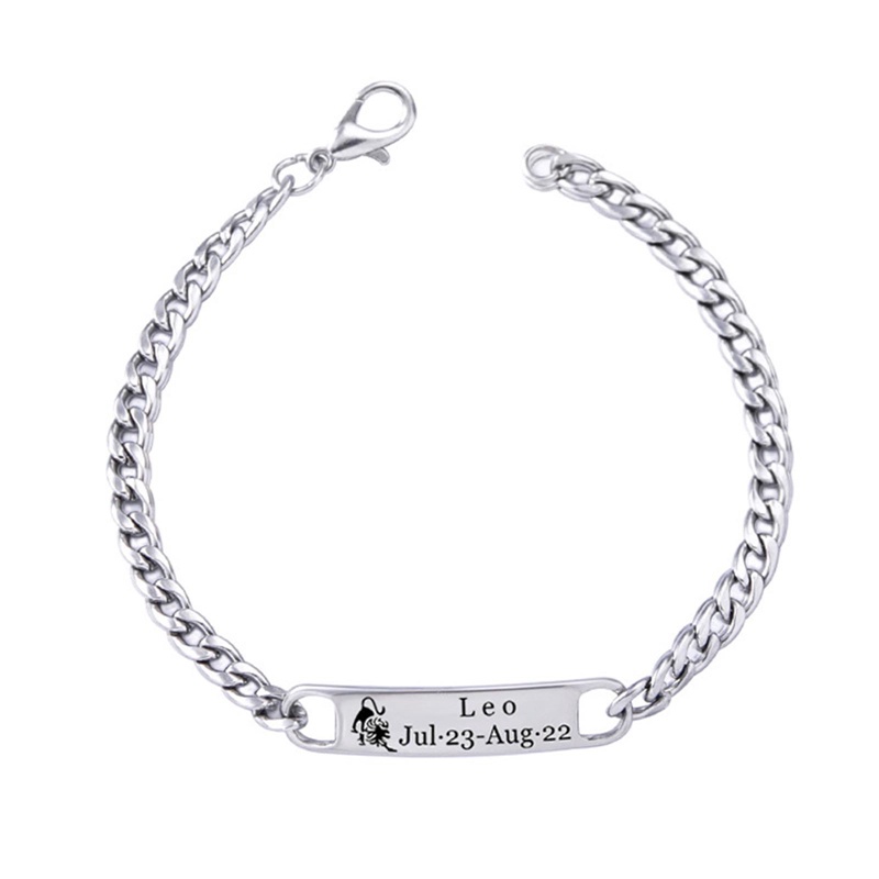 Ygt Gemini Leo Libra Scorpio Sagittarius Vòng Tay Đơn Giản Bằng Thép Không Gỉ Trang Sức Thời Trang Cho Nam Và Nữ