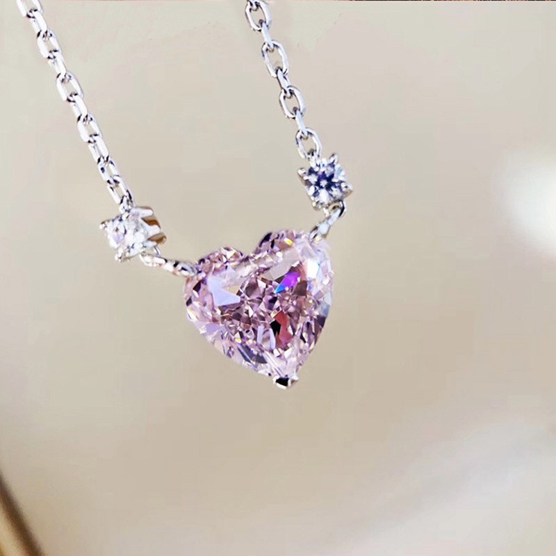 Ygt Vòng cổ Choker Bằng Thép Không Gỉ Mặt Trái Tim Đính Đá Zircon Ngọt Ngào Cho Nữ