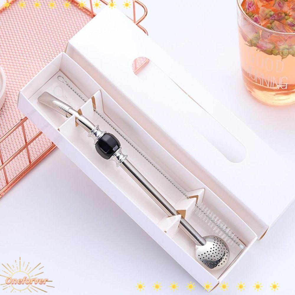 FOREVER Muỗng Ống Hút Lọc Lá Rời Được 8.5 "Kèm Cọ Vệ Sinh Cho Văn Phòng