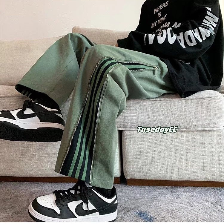 Quần Dài Ống Rộng Phong Cách Đường Phố Nhật Bản Cá Tính Dành Cho Nam