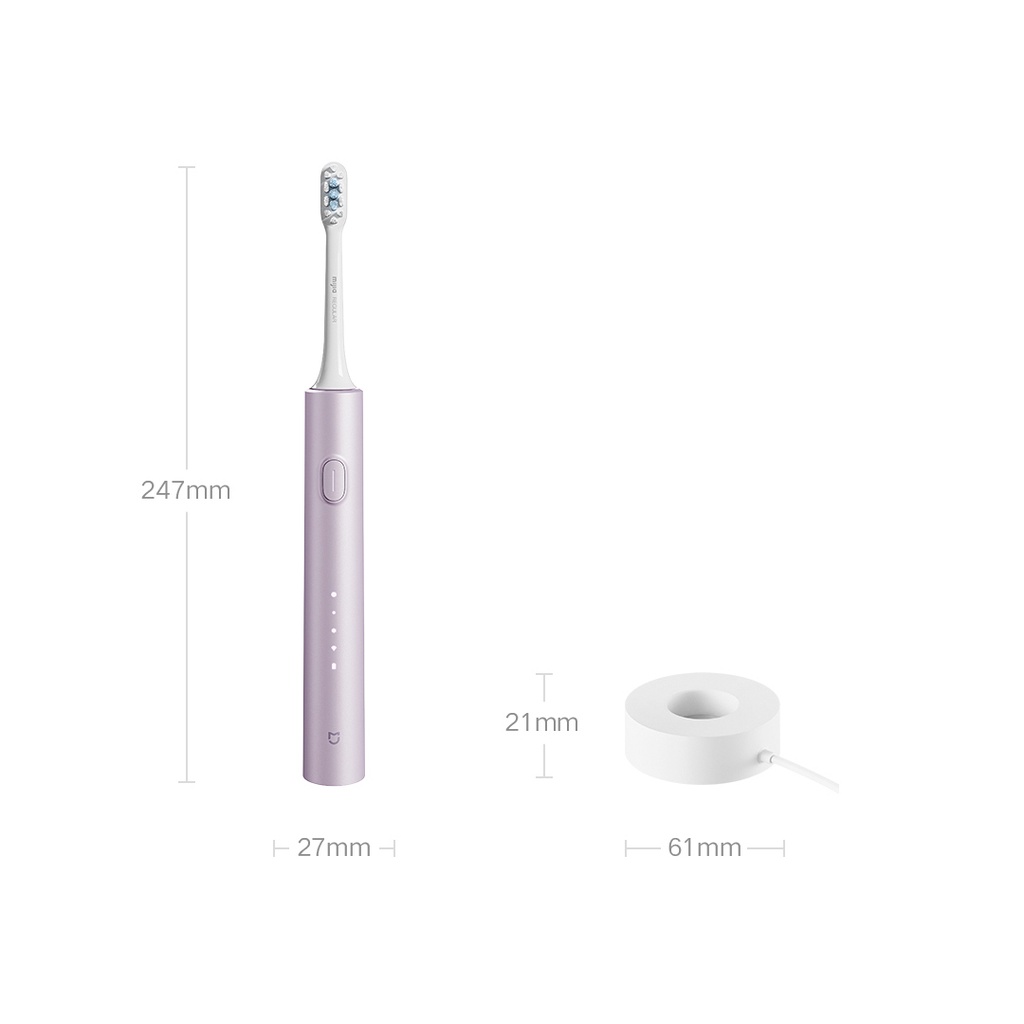 Bàn Chải Đánh Răng Điện XIAOMI Mijia Sonic T302 3 Màu 4 Đầu Chống Thấm Nước IPX8 Xoay 360 Độ° Đế Sạc Không Dây 4 Chế Độ Làm Sạch Răng 4 Răng