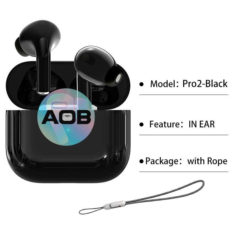 Tai Nghe Bluetooth Không Dây Gen 2 / 3 / Pro Màu Đen Kèm Hộp Đựng Ốp