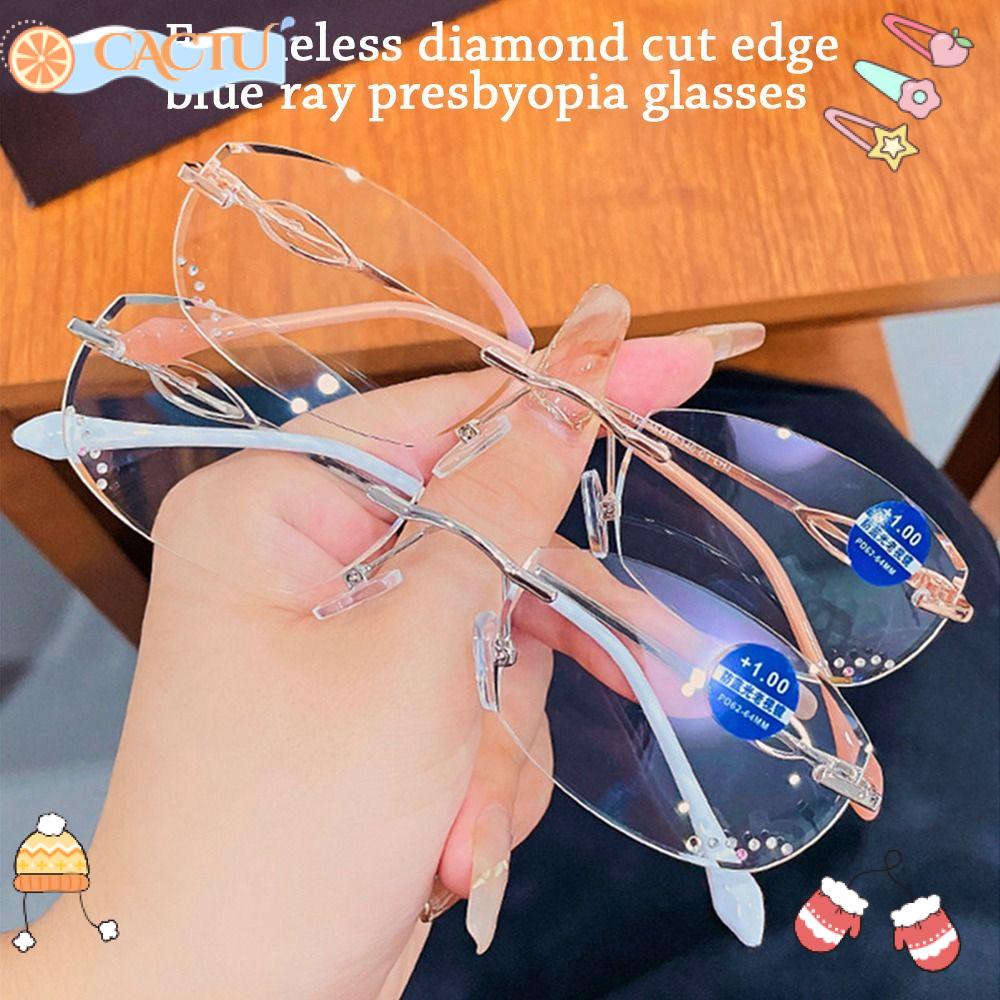 CACTU Kính Đọc Sách Đính Đá Lấp Lánh Chống Ánh Sáng Xanh Thời Trang