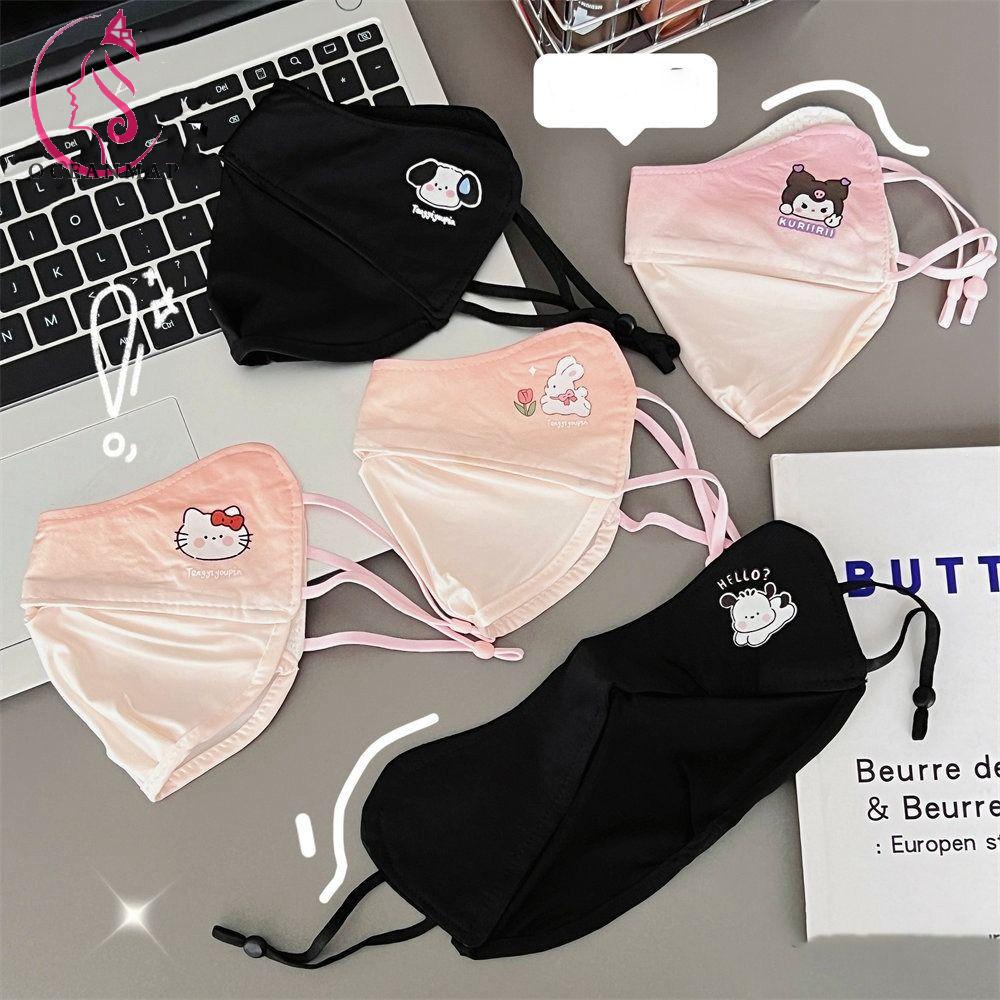 OCEANMAP Mặt Nạ Vải Lụa Lạnh Bảo Vệ Mắt Và Má Hồng Chống Tia UV Họa Tiết Hoạt Hình Dễ Thương