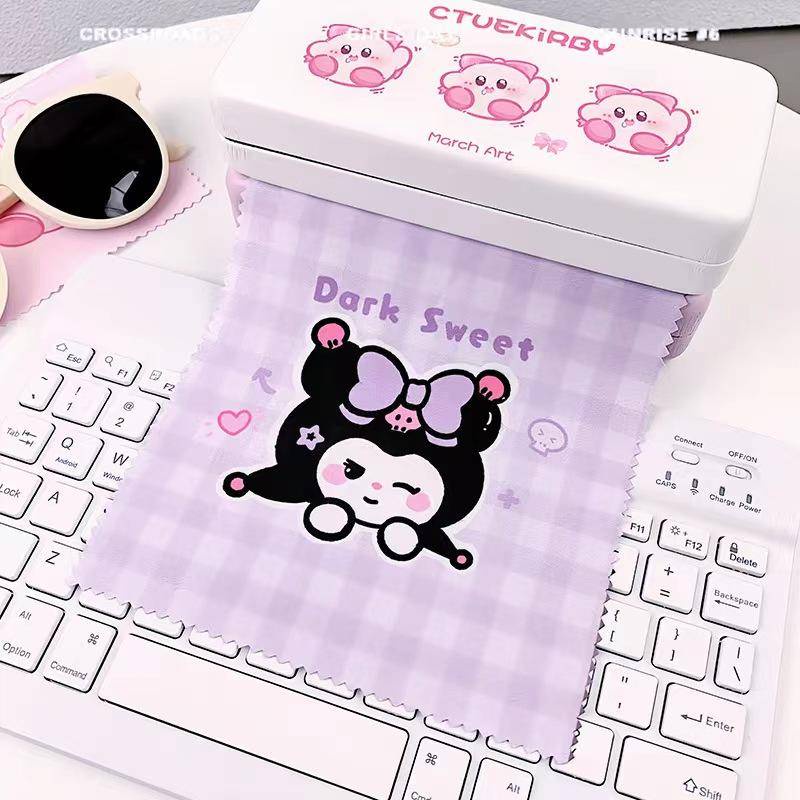 SANRIO Khăn Lau Kính Sợi Nhỏ 17 * 14cm Pochacco Kuromi Cinnamoroll 3 Kiểu Dành Cho Điện Thoại / Ống Kính