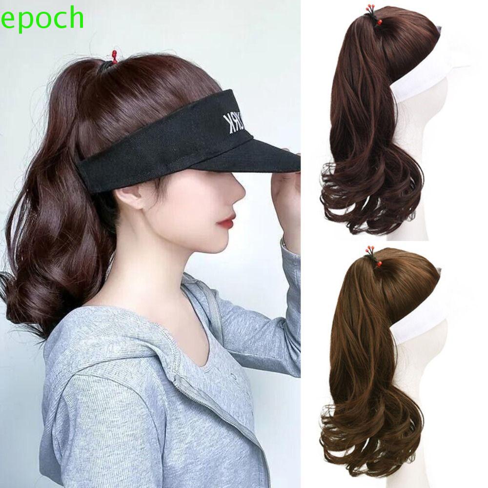 EPOCH Tóc Giả Dài Xoăn Màu Nâu Bằng Sợi Tổng Hợp Thời Trang Mùa Hè Dành Cho Nữ