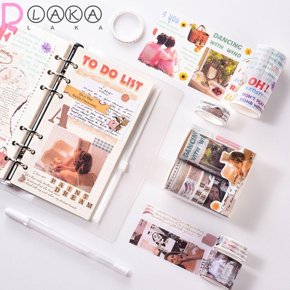 LAKAMIER Set 6 Cuộn Băng Dính Washi 5 Phong Cách Trang Trí Sổ Tay DIY