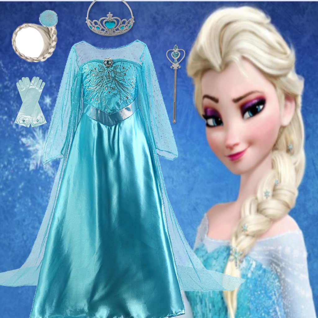 Đầm Hóa Trang Công Chúa Elsa Trong Phim Frozen Cho Bé Gái