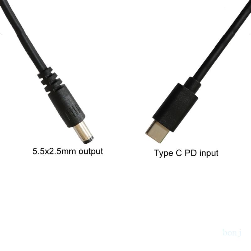 Dây Cáp Chuyển Đổi Type-C USB-C PD Sang 12V 5 5x2 5mm Đa Năng Cho CCTV Camera