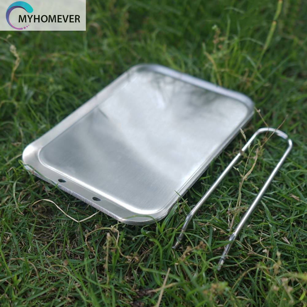 Đĩa Nướng Bbq Bằng Thép Không Gỉ Có Tay Cầm Có Thể Tháo Rời Tiện