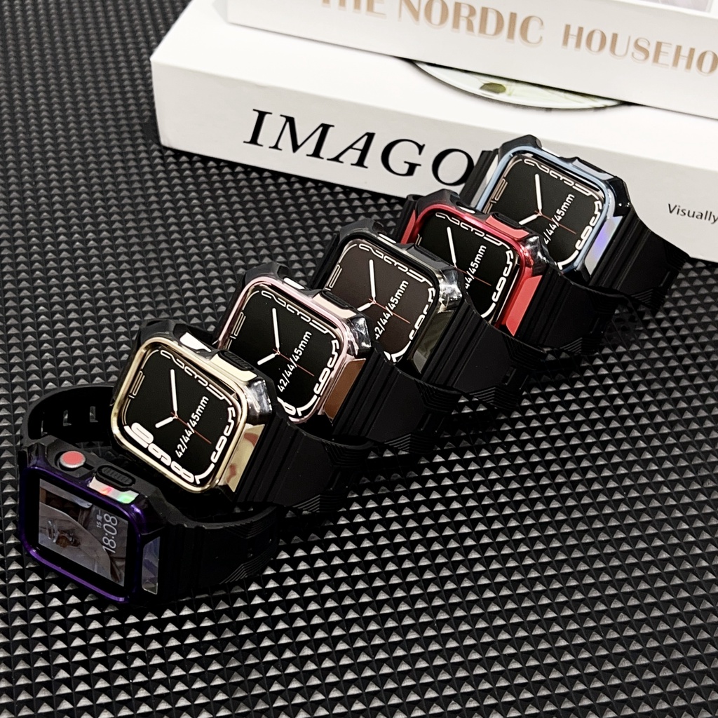 Phù Hợp Set Ốp Lưng Kim Loại Cho Apple Iwatch8 / 7 / 6 SE