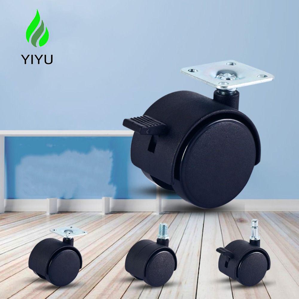 YIYU Bánh Xe Màu Đen Có Phanh M8 Thay Thế Cho Đồ Nội Thất Công Nghiệp