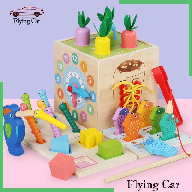 Bộ Đồ Chơi Xếp Hình Bằng Gỗ Cho Bé Mẫu Giáo 1-2 Tuổi