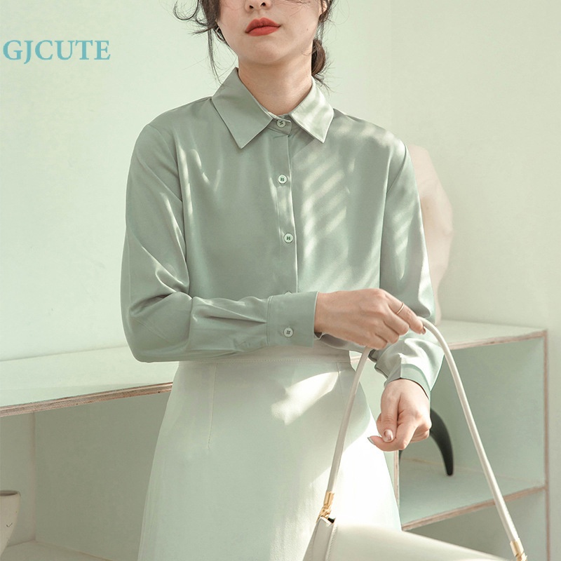 Áo Sơ Mi Dài Tay Phong Cách Pháp Cổ Điển Thanh Lịch Dành Cho Nữ