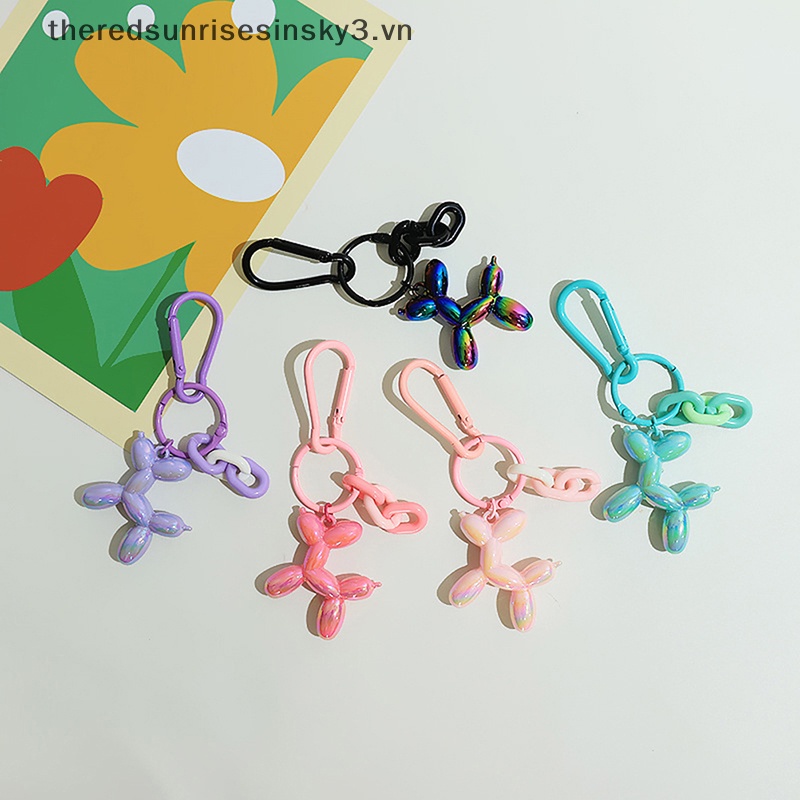 # # Móc Chìa Khóa Resin Hình Chú Chó Và Bóng Bay Bằng Nhựa Đáng Yêu Thời Trang Chống Thất Lạc Làm Quà Tặng Trang Sức