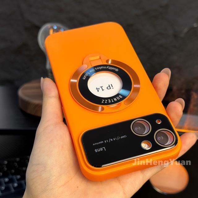 Ốp Điện Thoại Cứng Mặt Nhám Kèm Móc Xỏ Ngón Nam Châm Cho Iphone 14 13 12 11 Pro Max 14Plus