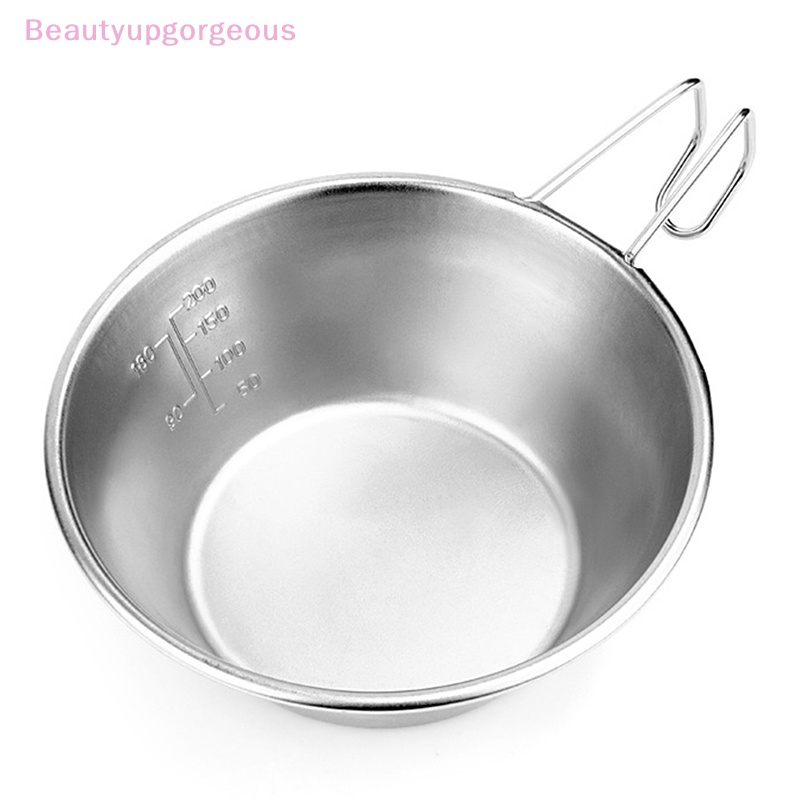 Tô Đựng Thức Ăn Bằng Thép Không Gỉ Có Tay Cầm Có Thể Gập Lại Tiện Dụng Mang Theo Du Lịch Cắm Trại