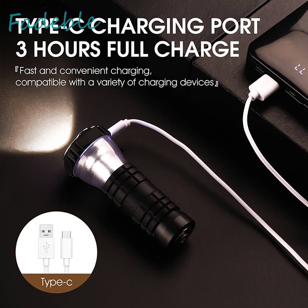 Đèn Pin Sạc USB Mini 2200mAh Mang Đi Cắm Trại Tiện Dụng