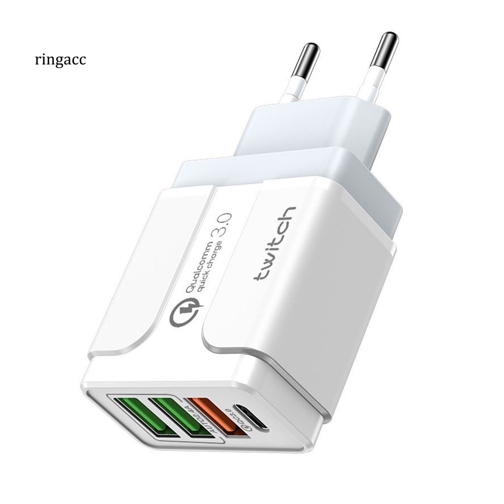 Cốc Sạc Nhanh RGA PD QC30 18W Phích Cắm EU / UK / US Cho Điện Thoại