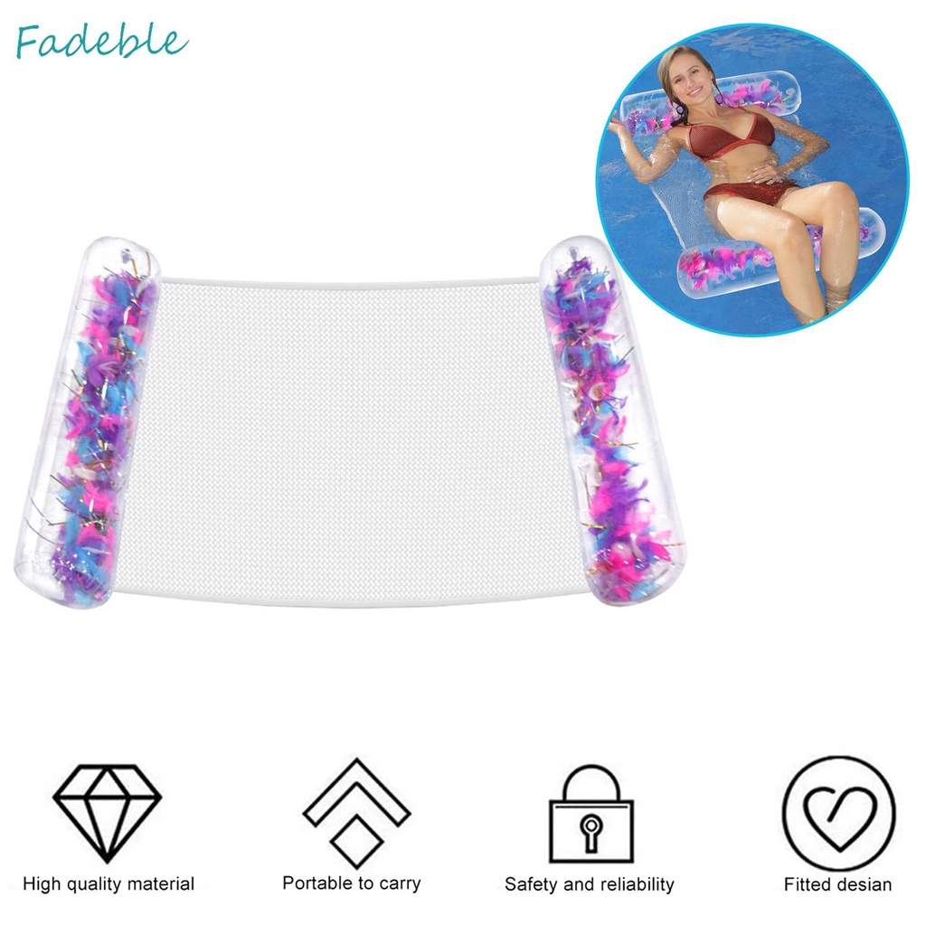 Giường Phao Bơi Bơm Hơi Bằng PVC Trong Suốt Kèm Lưới Tiện Dụng