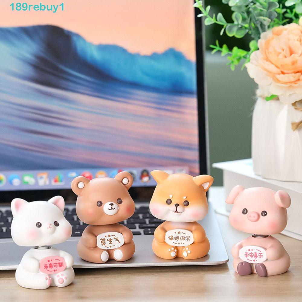 REBUY1 Mô Hình Chú Mèo Lắc Đầu 4 Kiểu Trang Trí Bảng Điều Khiển Xe Hơi