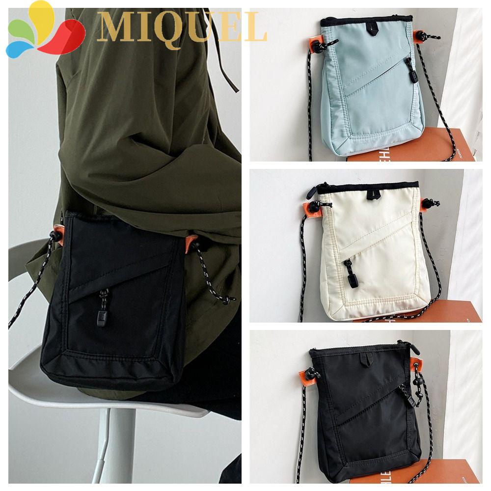MIQUEL Túi Đeo Chéo Đựng Điện Thoại Bằng Vải Bạt Nylon Có Khóa Kéo Sức Chứa Lớn Thời Trang Cho Nữ
