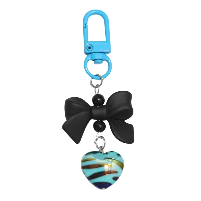 Móc Khóa Hình Trái Tim Họa Tiết Kẻ Sọc Ngọt Ngào