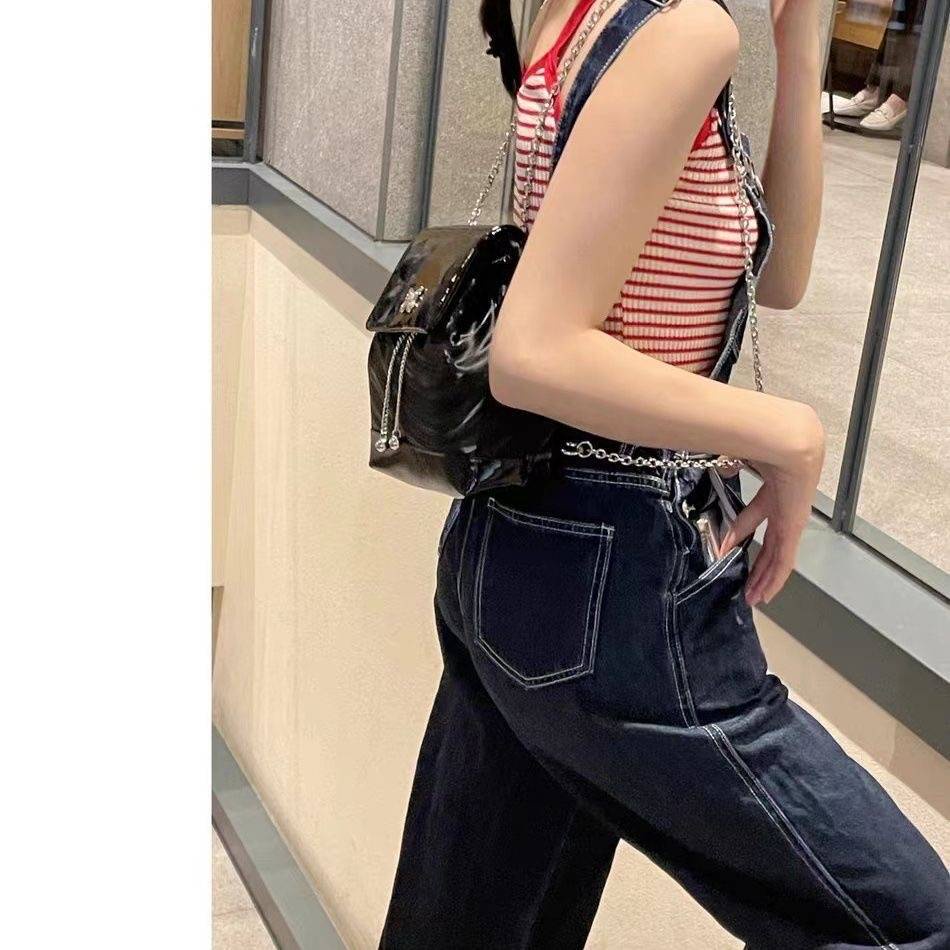 Ba Lô Da Phối Dây Xích Y2K Thời Trang Cá Tính Trẻ Trung