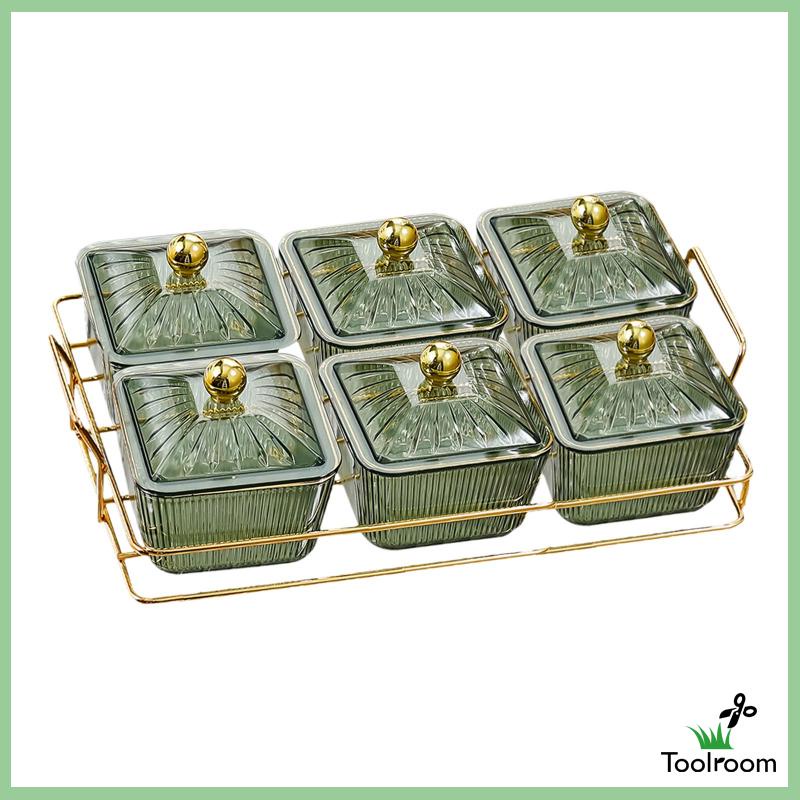 Khay Phục Vụ Thức Ăn Tráng Miệng / Bánh Cupcake Chia Ngăn Kèm Giá Đỡ Trang Trí Thanh Lịch