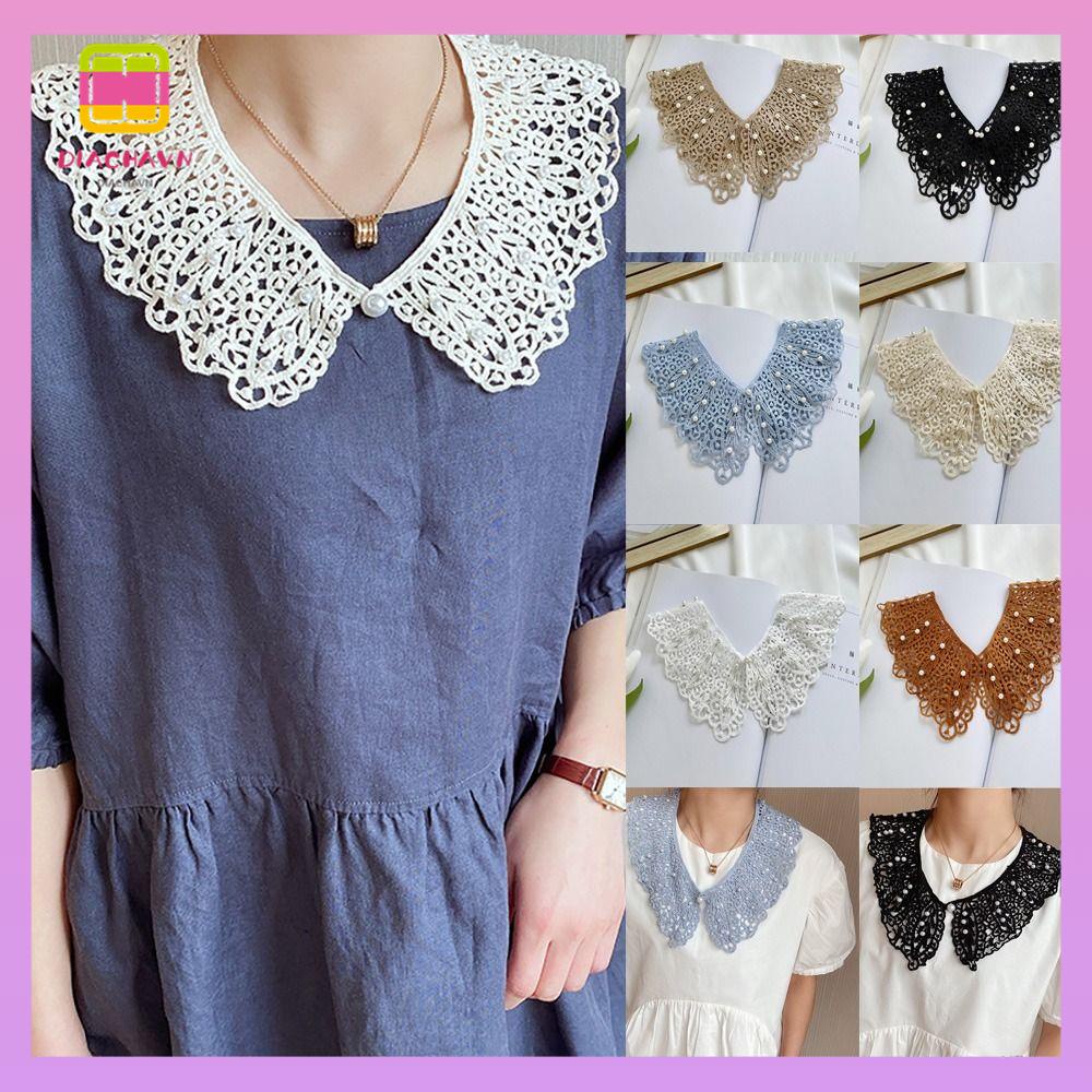 DIACHAVN Vải Ren Choàng Cổ Mini Có Thể Tháo Rời