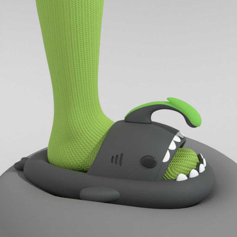 KANCOOL  Dép Đi Trong Nhà Tắm Đế Dày Mềm Mại Hình Cá Mập Đáng Yêu