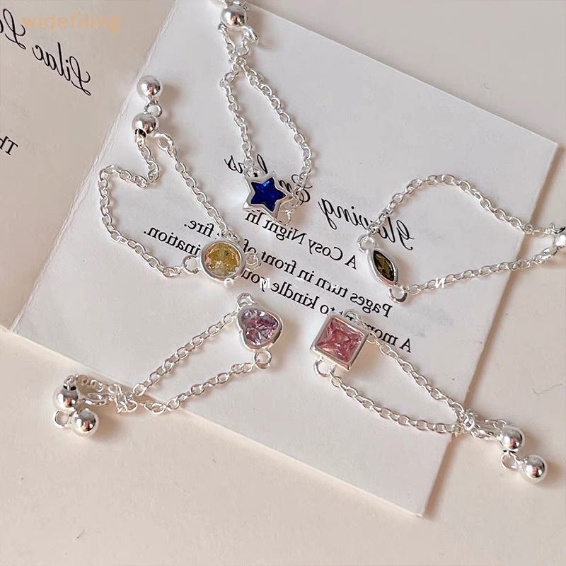 Nhẫn Đính Hôn Mạ Vàng / Bạc 2K Đính Đá Zircon Hình Trái Tim Thời Trang Có Thể Điều Chỉnh Cho Nữ