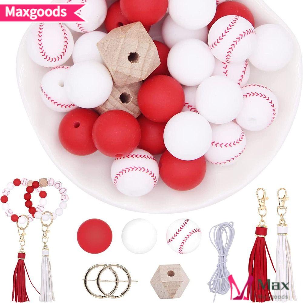 MAXG Bộ 32 Hạt Silicone Hình Bóng Chày 15MM