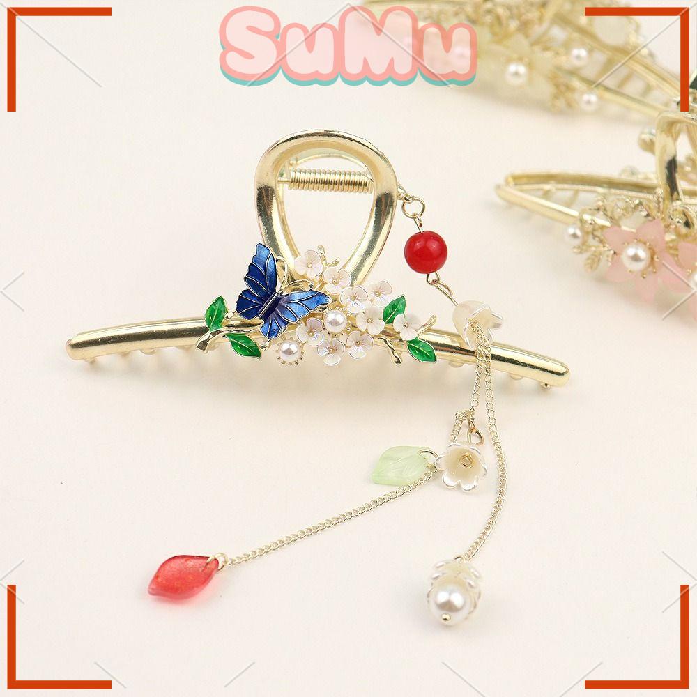 SUMU Kẹp Tóc Tua Rua Bằng Kim Loại Chất Lượng Cao Phong Cách Vintage Cho Nữ