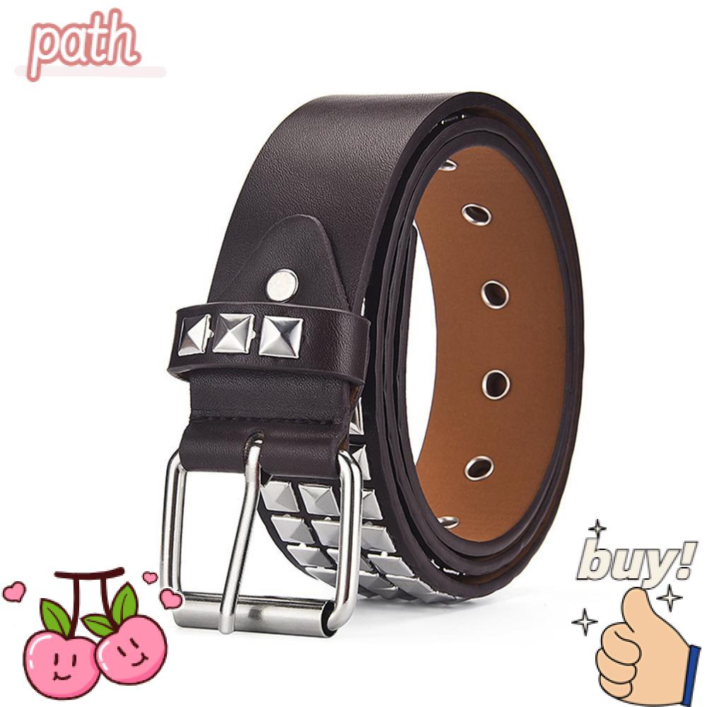 PATH Thắt Lưng Da Bản Rộng Phong Cách Punk Cá Tính