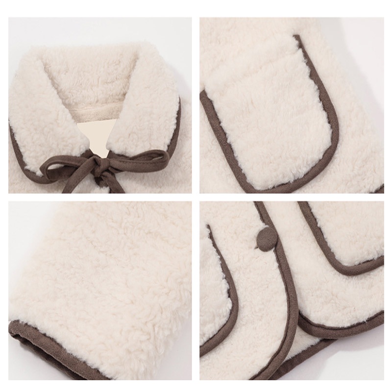 Áo Khoác Lông Cừu Cotton Dày Dặn Dễ Thương Thời Trang Mùa Đông Cho Bé Gái