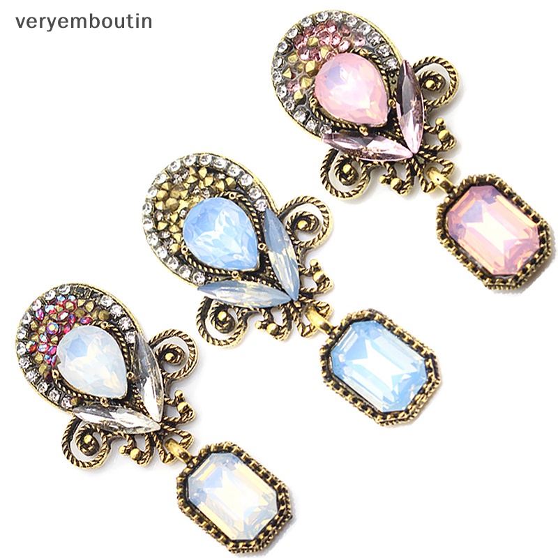 Trâm Cài Áo Hình Giọt Nước Bằng Hợp Kim Đính Đá Opal DIY