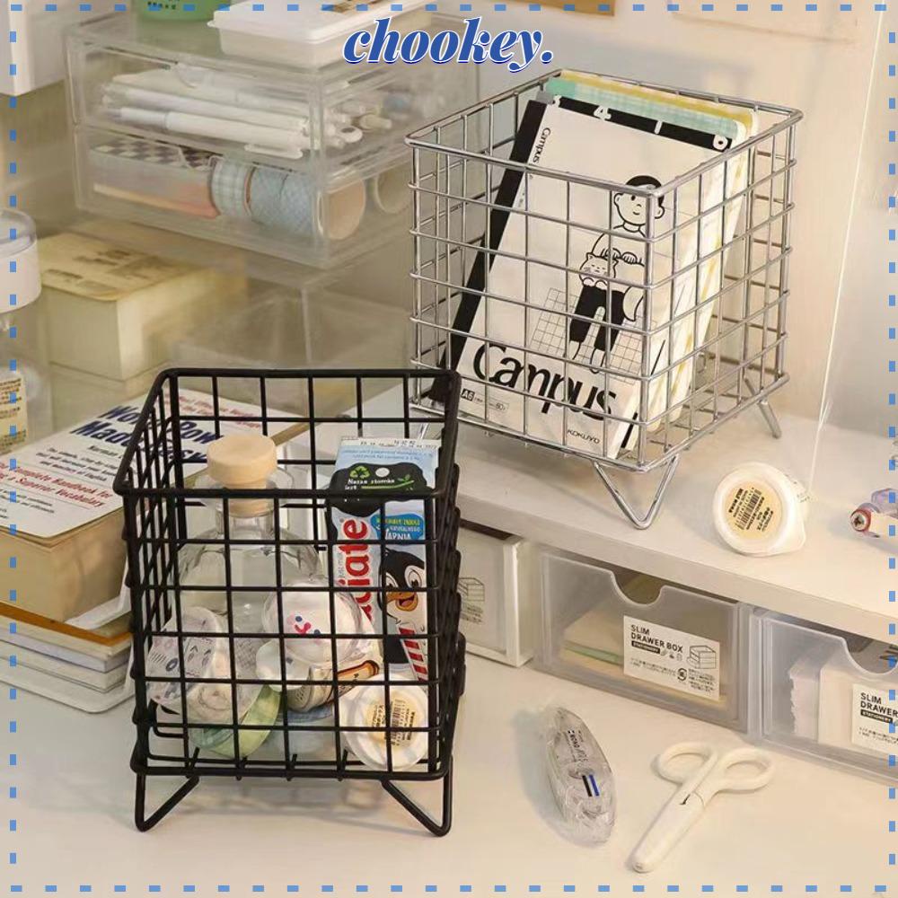 CHOOKEY Giỏ Đựng Đồ Trang Điểm Hình Vuông Màu Đen / Bạc / Hồng Tiện Dụng