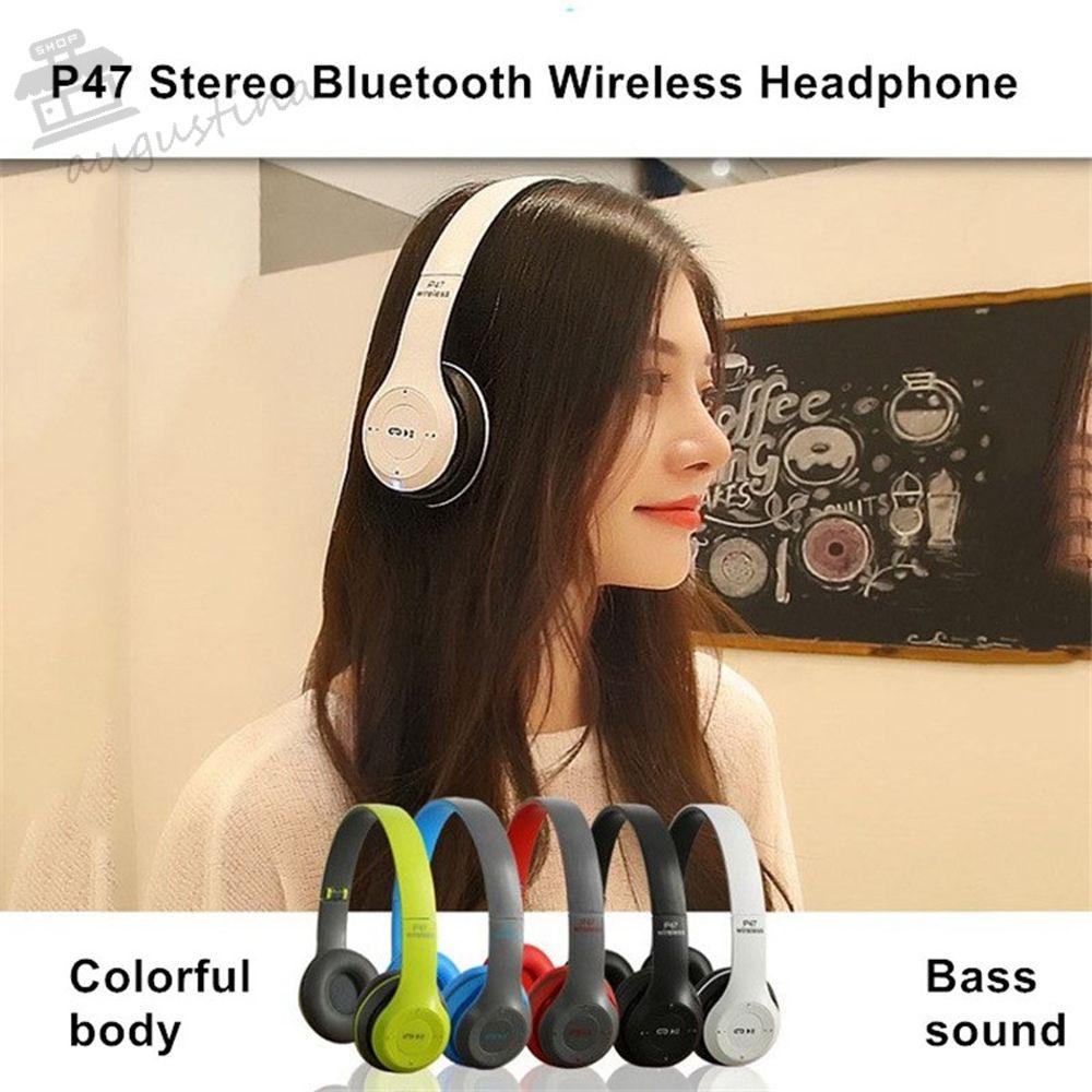 AUGUSTINA Tai Nghe Bluetooth 5.0 Không Dây Hifi Chống Ồn Thông Dụng Có Thể Gập Lại Cho Điện Thoại / MP3