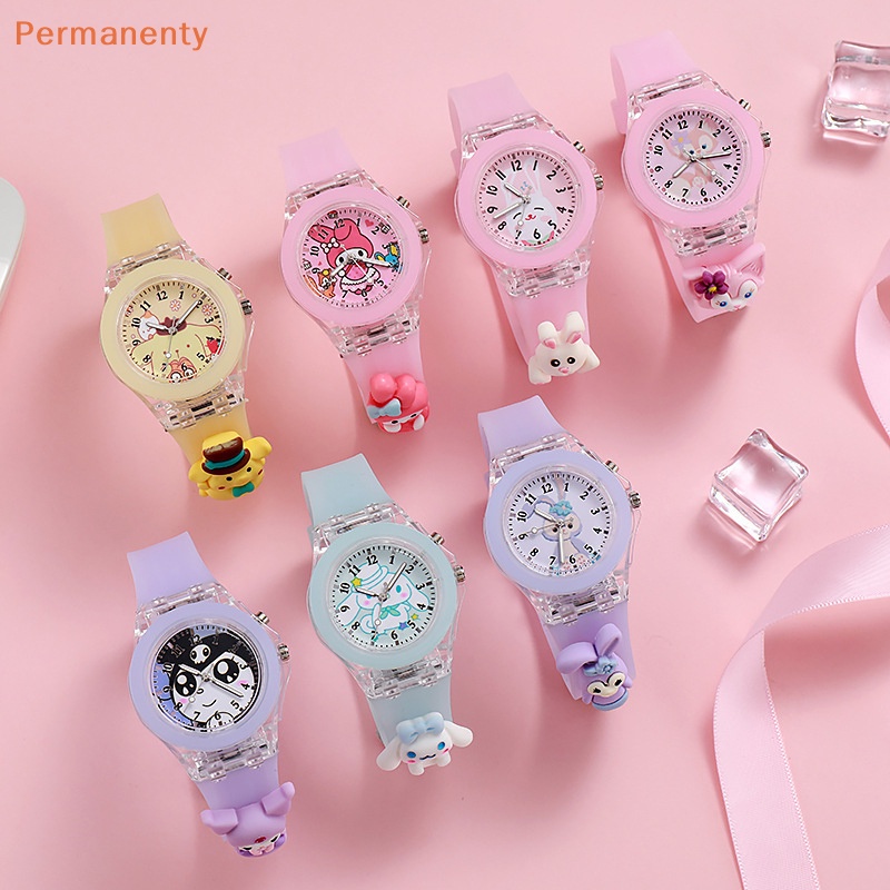 SANRIO Đồng Hồ Điện Tử Dạ Quang Hình Anime My Melody Kuromi Cinnamoroll Dễ Thương Làm Quà Sinh Nhật Cho Bé Gái