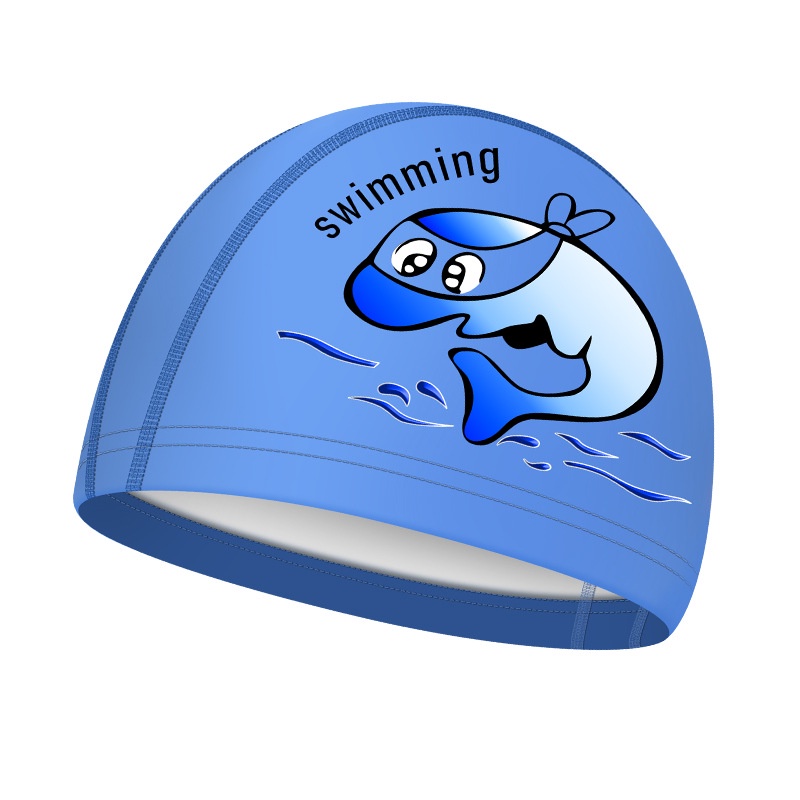 Mũ bơi DEUKIO da PU họa tiết hoạt hình dễ thương dành cho trẻ em