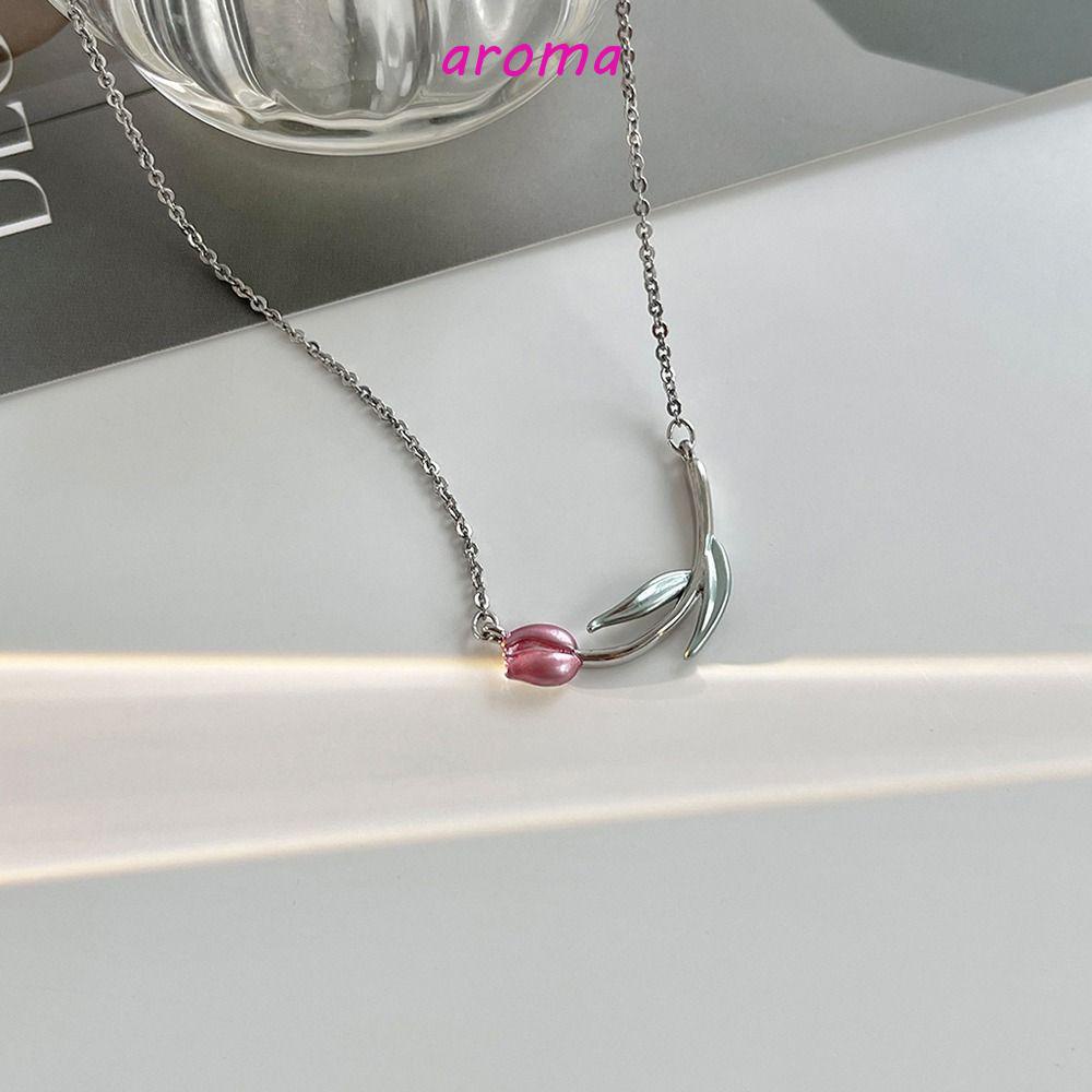 Vòng Cổ Choker Mặt Hoa Tulip Đơn Giản Ngọt Ngào Phong Cách Hàn Quốc Cho Nữ