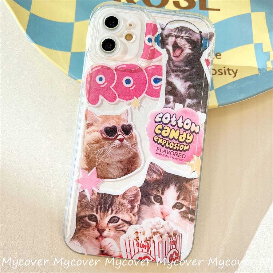 Ốp Điện Thoại Silicone Mềm Chống Sốc In Hình Mèo Cho iPhone 11 12 13 14 Pro Max X Xr Xs 8 7 6 Plus SE 2020