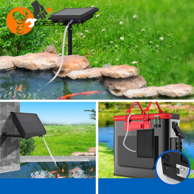 Máy Bơm Oxy Cho Bể Cá Dùng Năng Lượng Mặt Trời Có Thể Sạc Lại Tiện Dụng