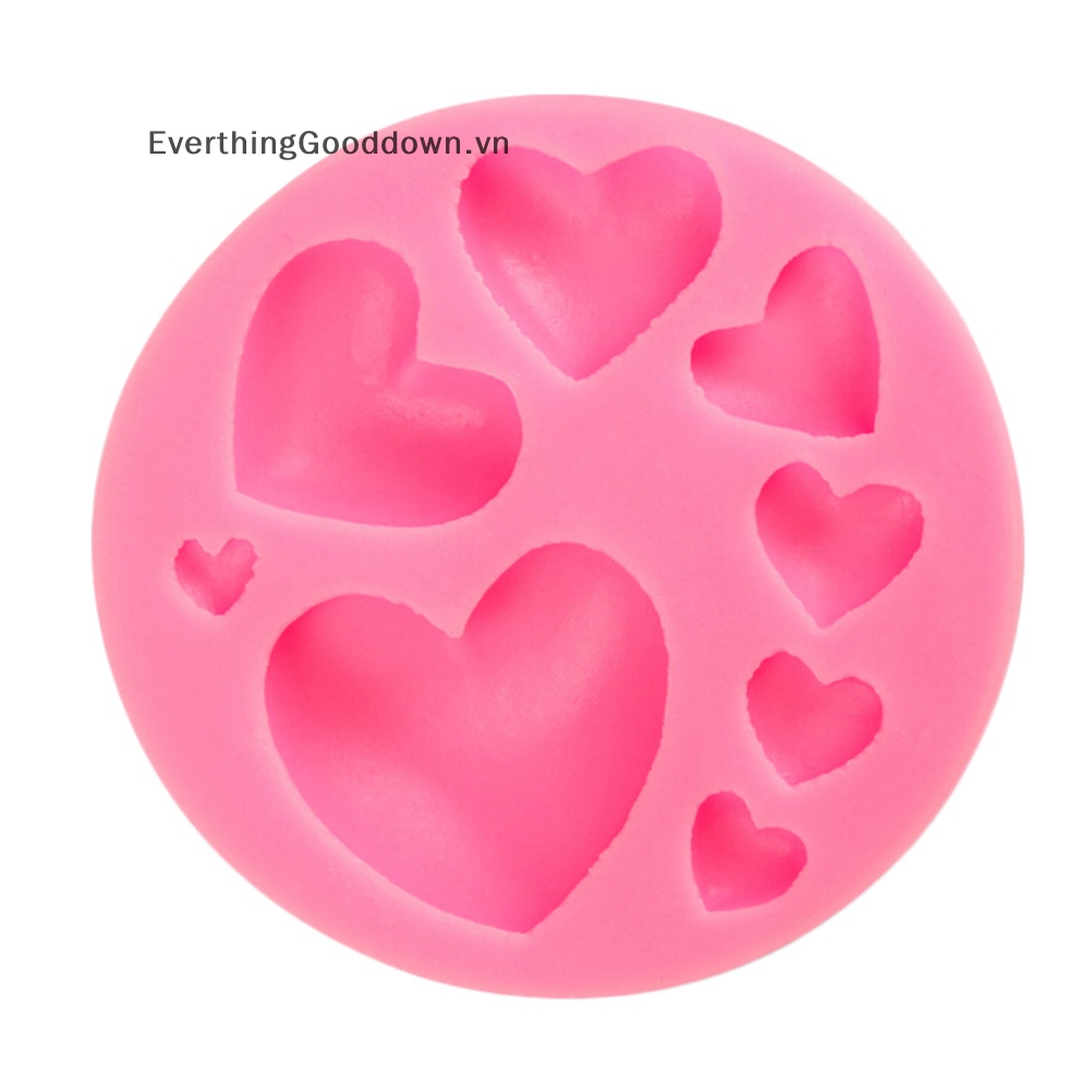 Khuôn Silicone Làm Bánh Tạo Hình Trái Tim 3D Độc Đáo Tiện Dụng